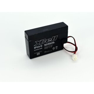 Blei-Akku 12 Volt 0,8Ah - 96x25x62mm JST Stecker - AGM