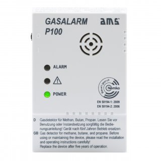 AMS Gasmelder Gasalarm P100-S mit 12 Volt mit Schaltausgang