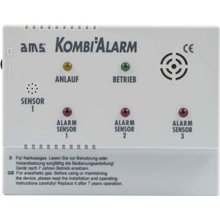 AMS KombiAlarm KA 12 Volt m. 2 Sensor Eingang Narkose + Propangas