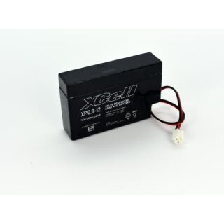 Blei-Akku 12 Volt 0,8Ah - 96x25x62mm JST Stecker