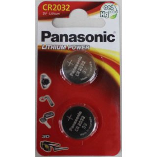 CR2032 Panasonic Lithium Knopfzelle 3 Volt 2er Blister