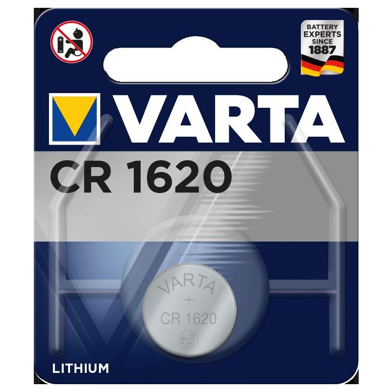 2 x Varta CR 1620 Lithium Knopfzelle 3V Batterie DL1620 70mAh 1er Blister 