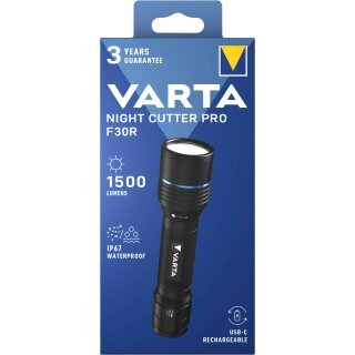 Varta Pro F30R LED Taschenlampe 1500lm 18921 Night Cutter incl. Li-Ion-Accu